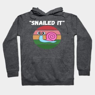 Snailed it 2020 Spirit Animal Funny Snail Slug Lazy Puns Hoodie